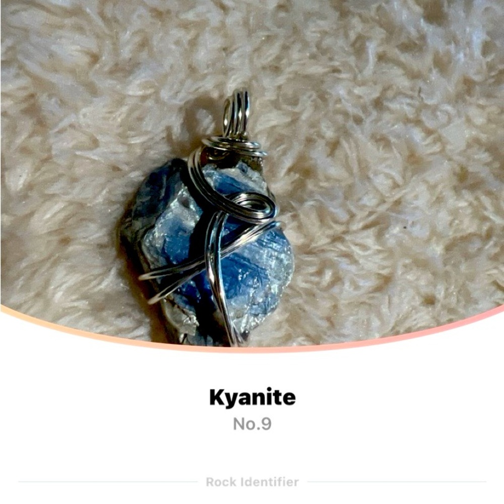 Blue Kyanite Raw Stone Pendant
